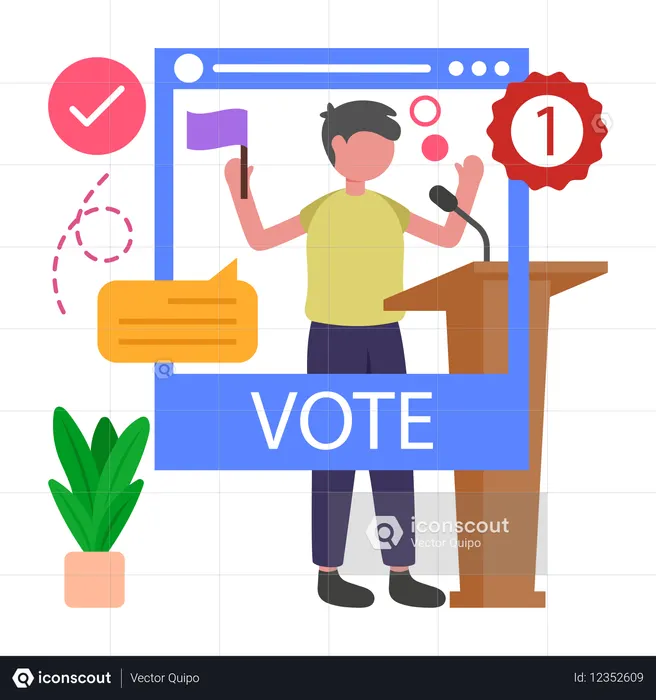Vencedor da eleição masculina  Ilustração