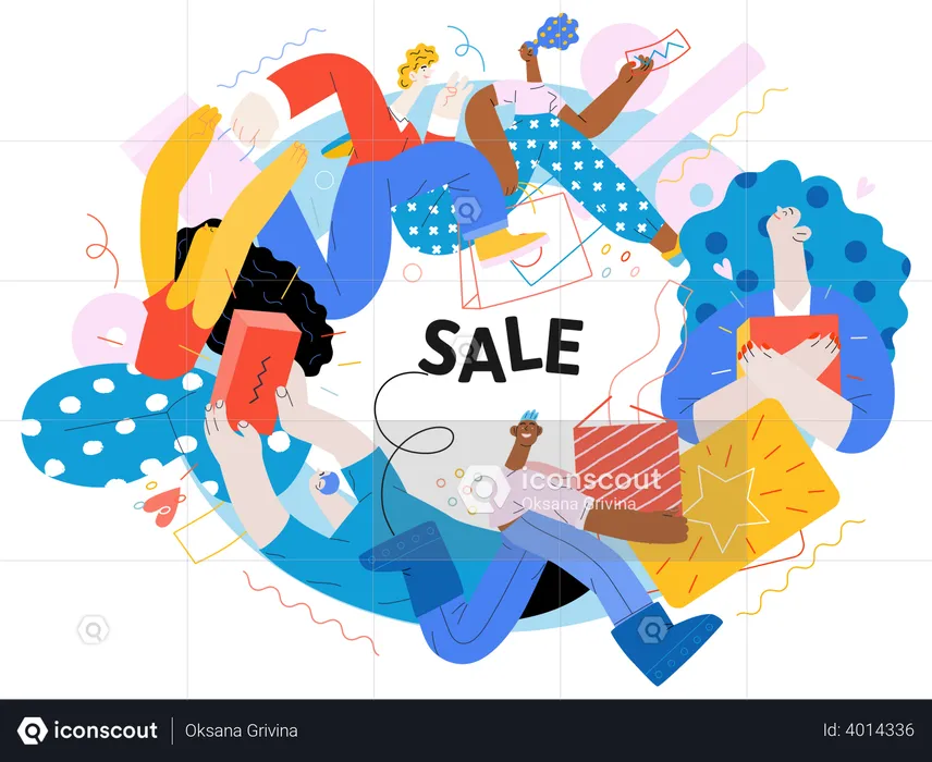 Venda de compras on-line  Ilustração