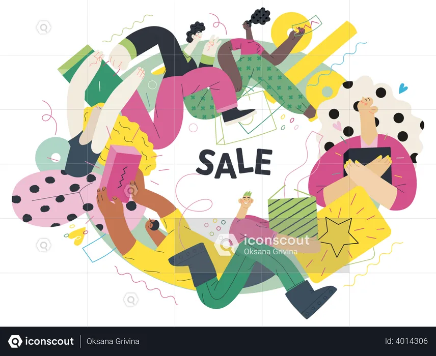 Venda de compras on-line  Ilustração