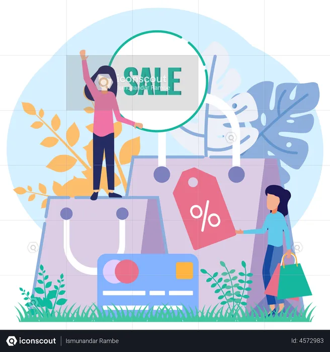 Venda de compras on-line  Ilustração