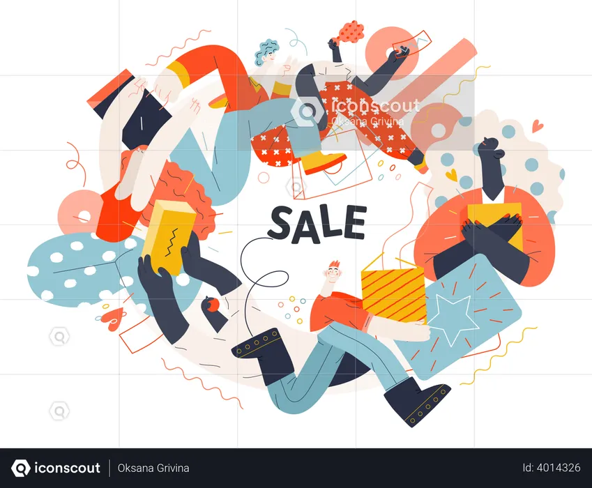 Venda de compras on-line  Ilustração