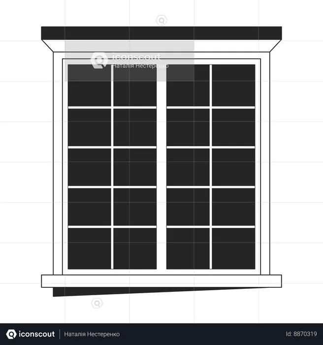 Ventana exterior del edificio  Ilustración