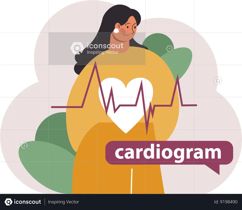 Verificação de cardiograma  Ilustração