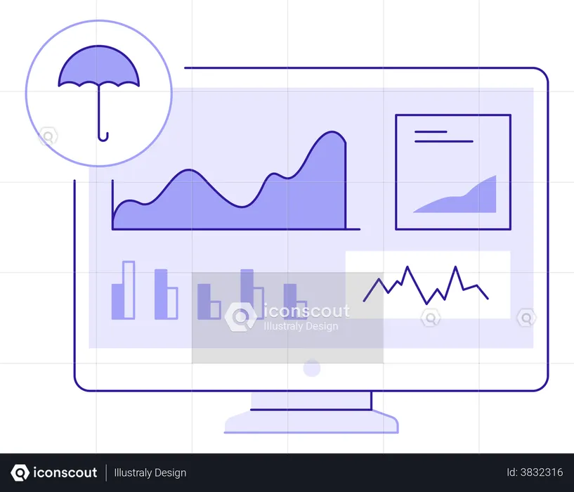 Versicherungs-Dashboard-Monitor  Illustration