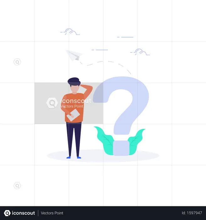 Verwirrter Mann  Illustration