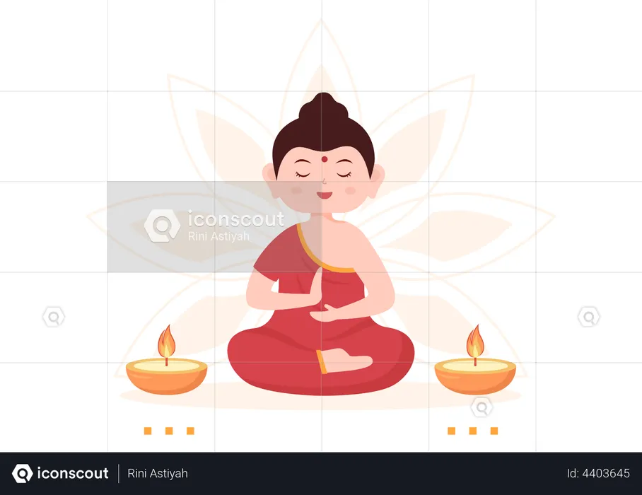 Vesak Day Celebration  Illustration