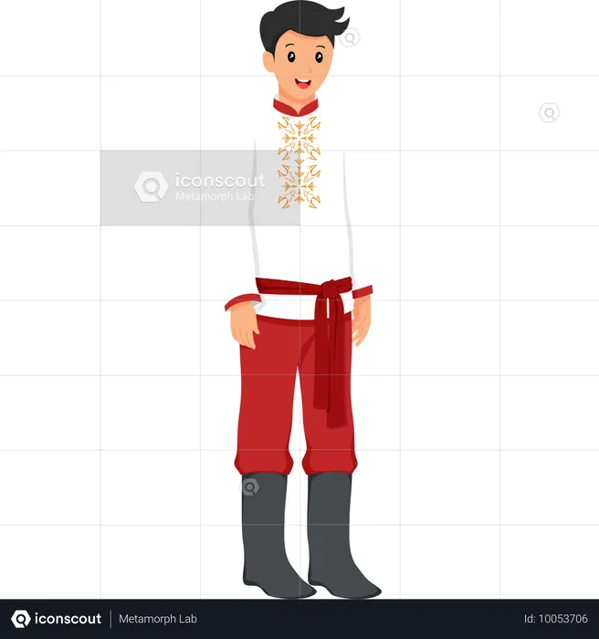 Vestido de noiva russo  Ilustração