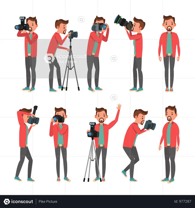 Vetor de fotógrafo  Ilustração