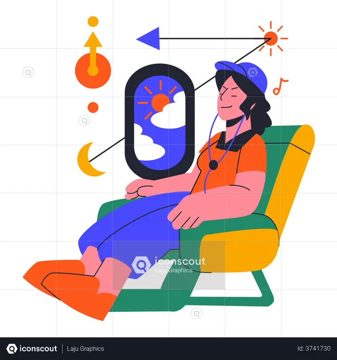 Viajar de avião  Ilustração