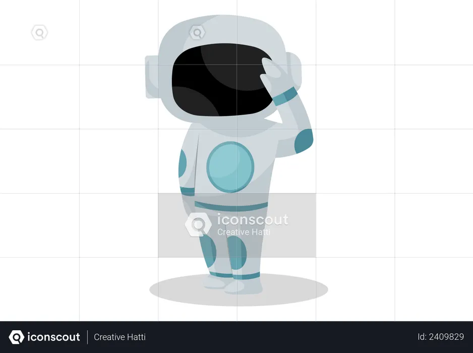 Viajero espacial dando saludo  Ilustración