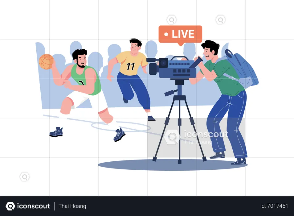 Un vidéaste sportif filme les matchs et les moments forts  Illustration