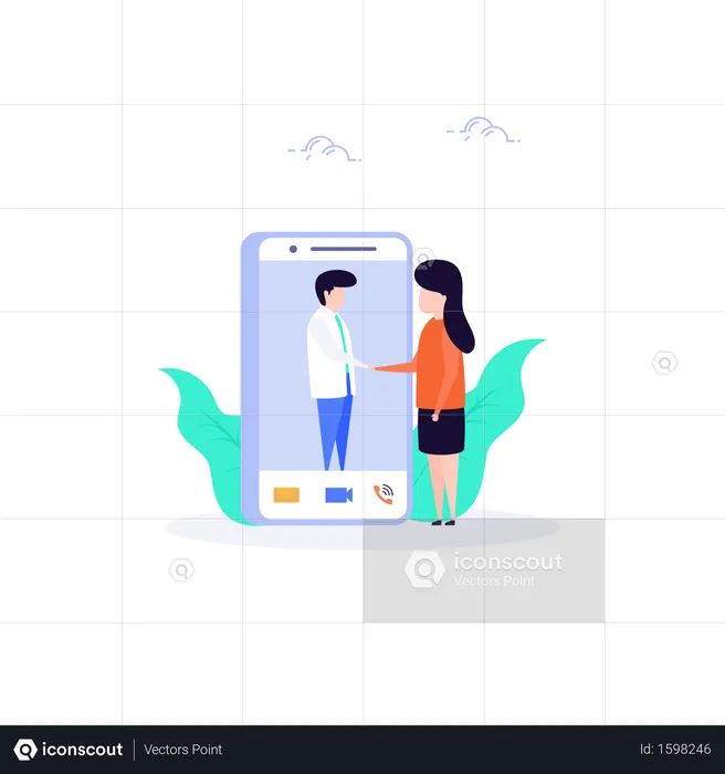 Video call through mobile application  Illustration