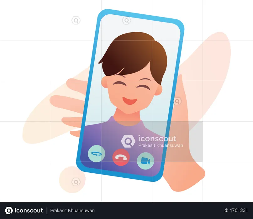 Video calling on mobile  Illustration
