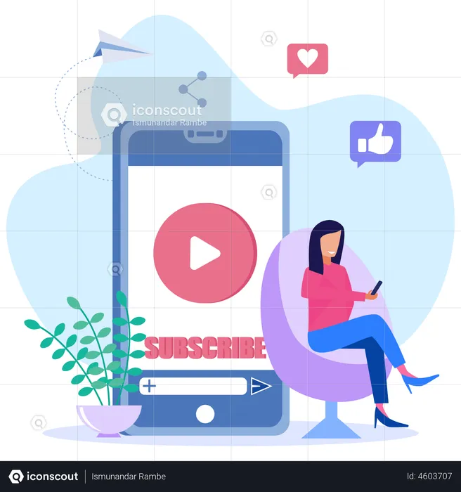 Video Channel Subscription  Illustration