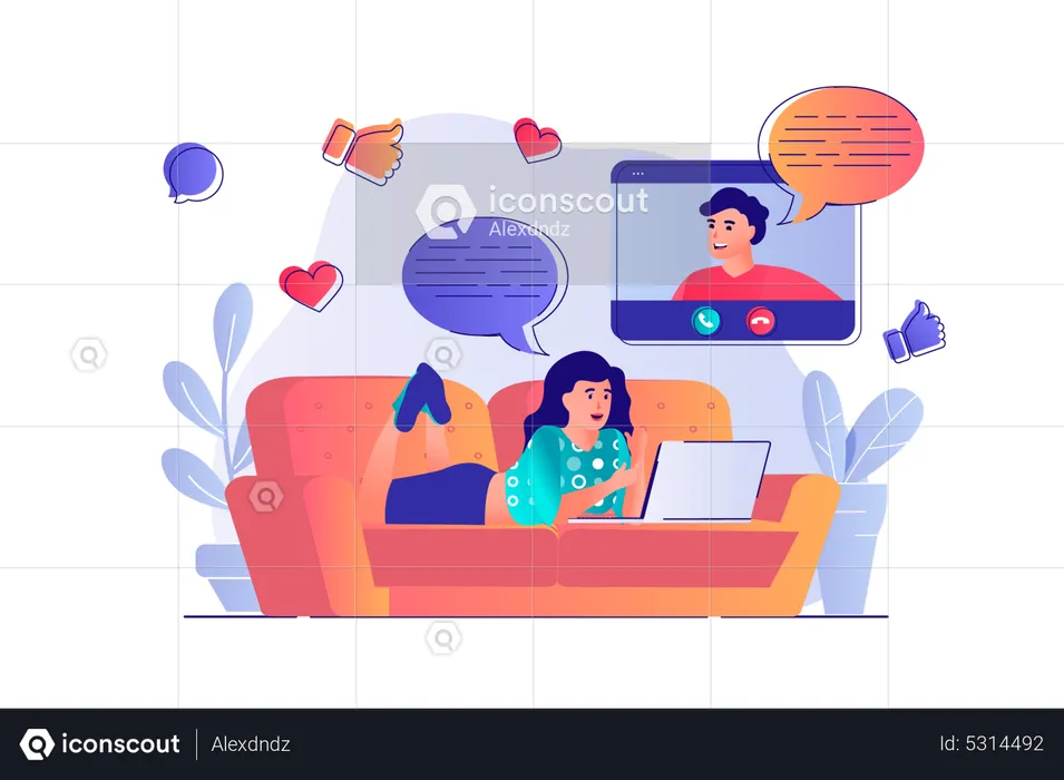 Video chatting  Illustration