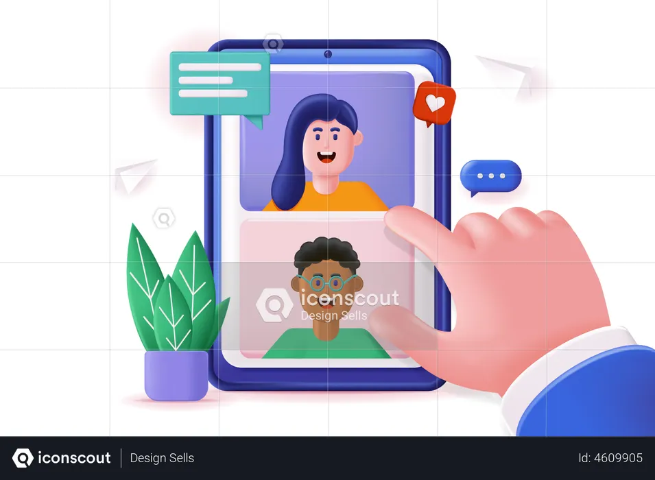 Video Chatting  Illustration
