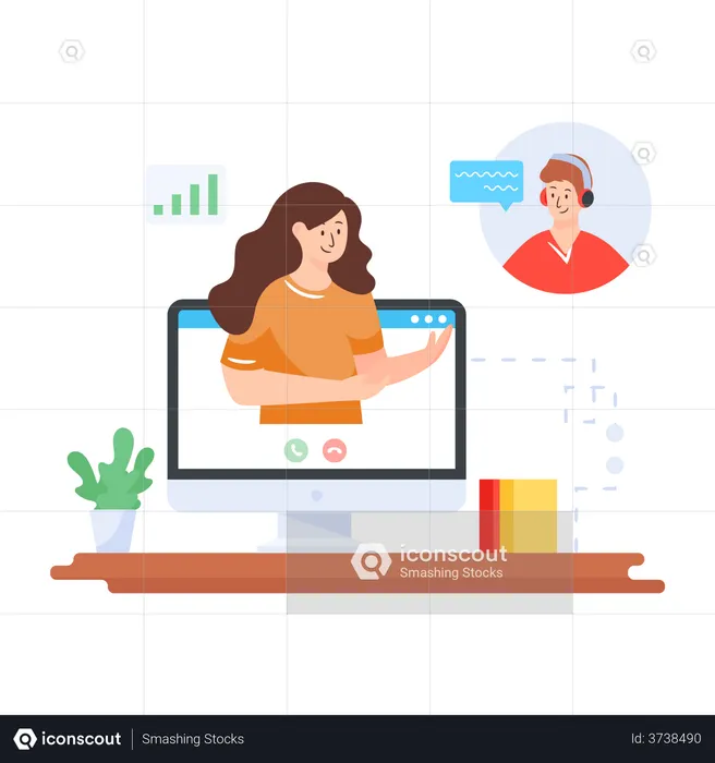 Video conference with client  Illustration