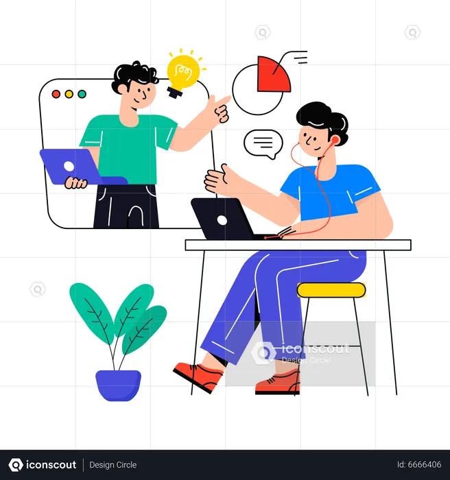 Video Conferencing  Illustration