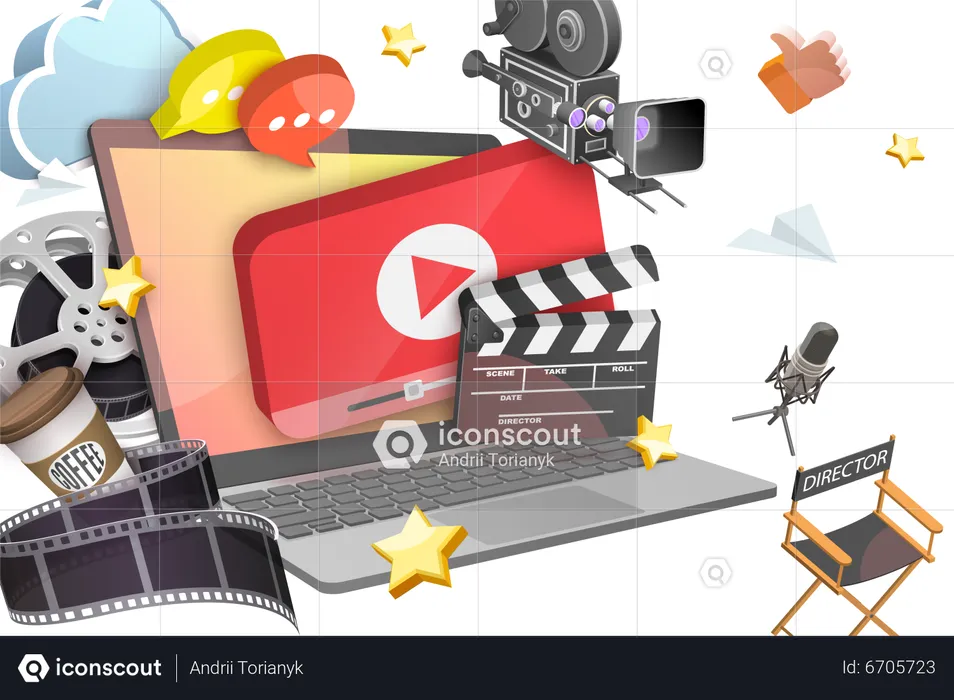 Video Content Marketing  Illustration