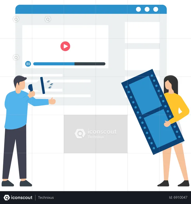 Video content marketing  Illustration