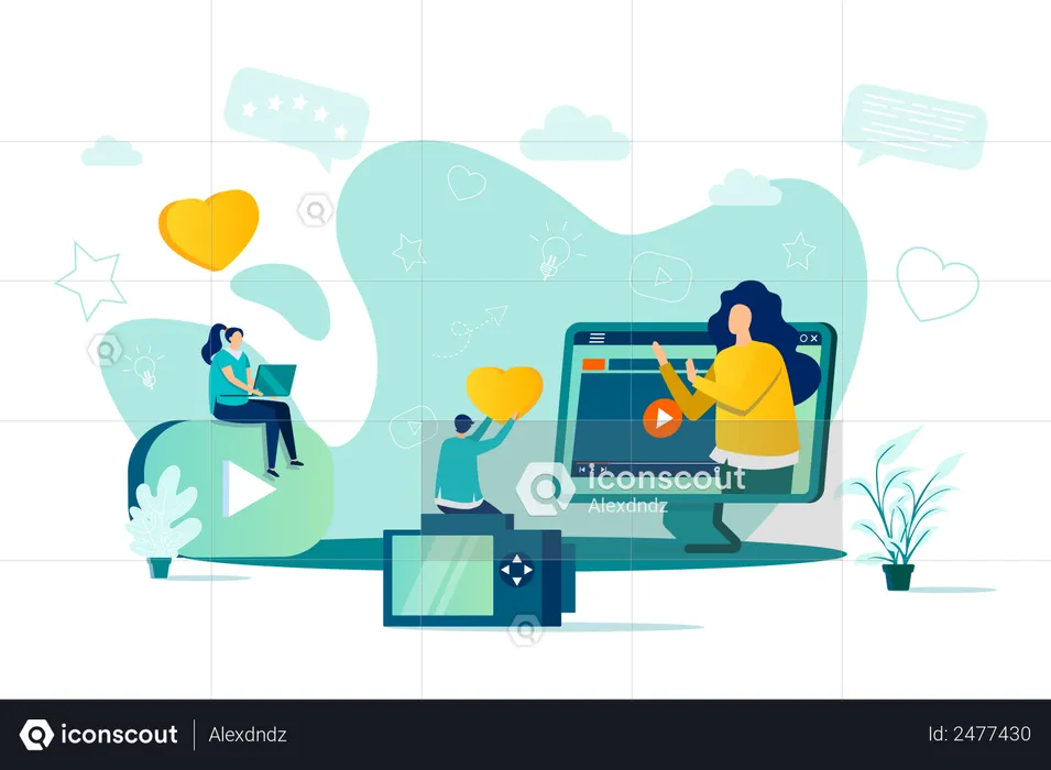Video content production for social media  Illustration