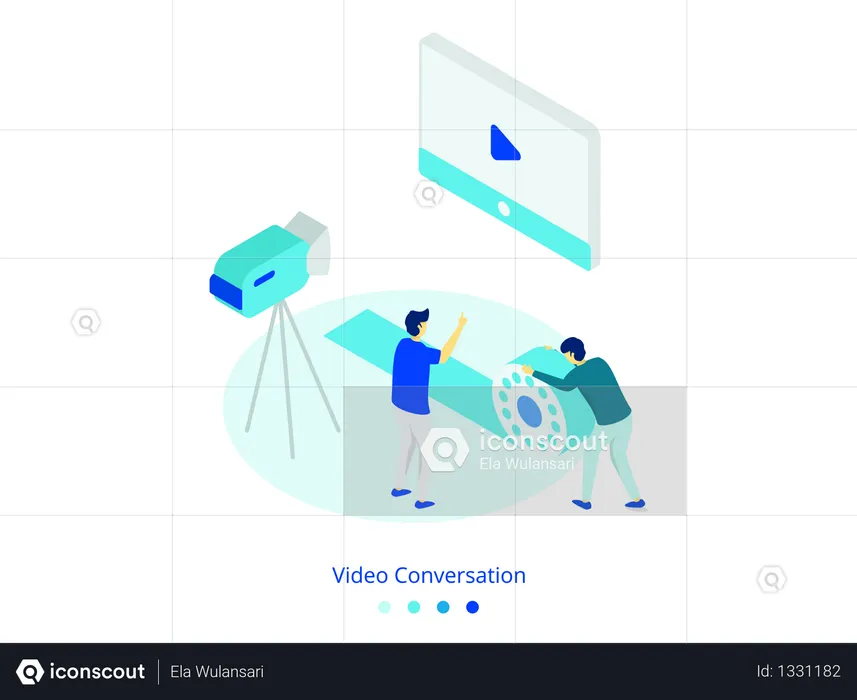 Video Conversation concept  Illustration