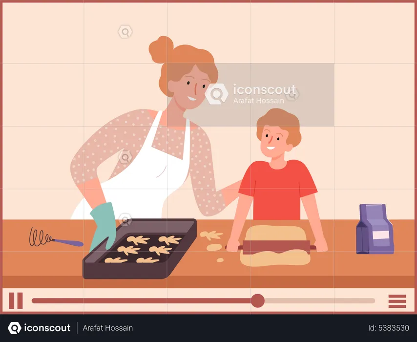 Vidéo de cuisine  Illustration