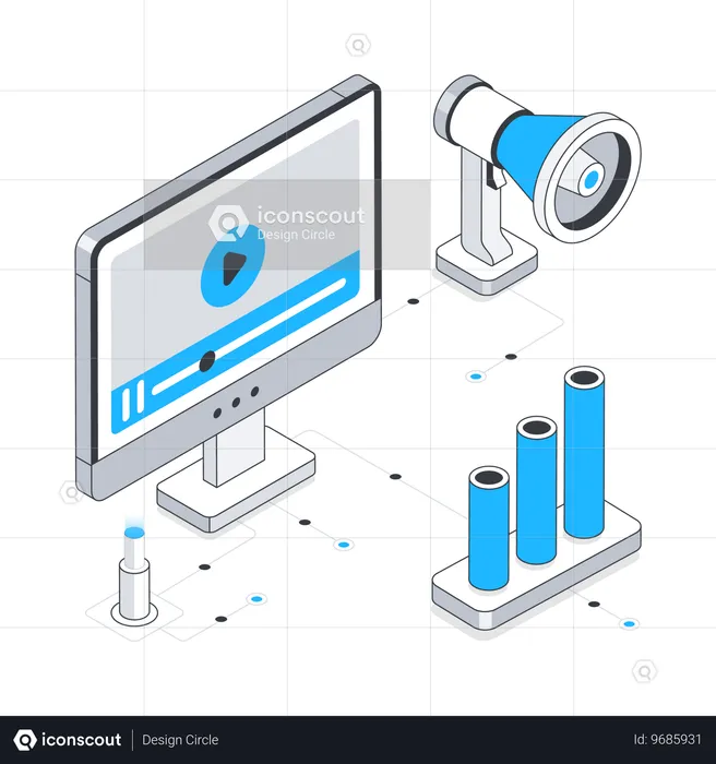 Vidéo de marketing numérique  Illustration