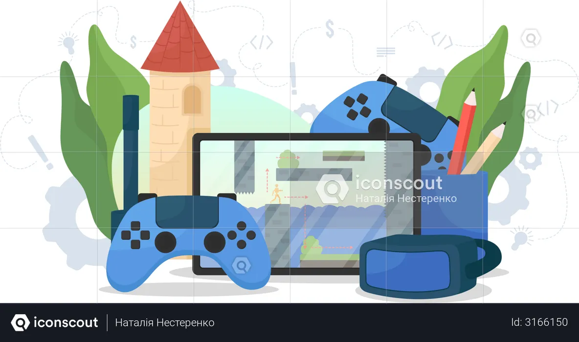 Video game development  Illustration