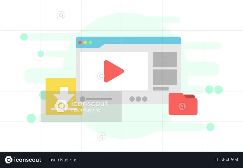 Video player view on internet  Illustration