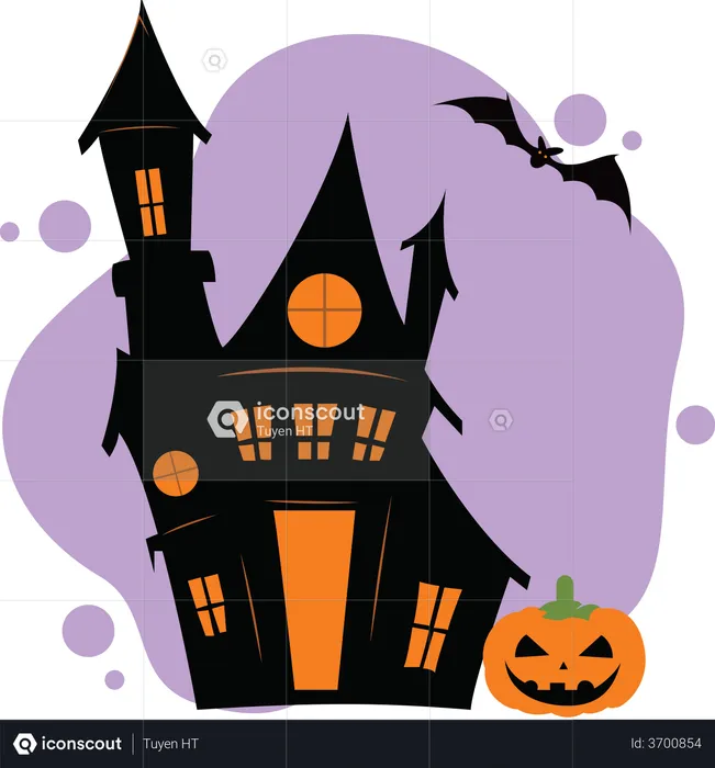 Vieille maison hantée pour Halloween  Illustration