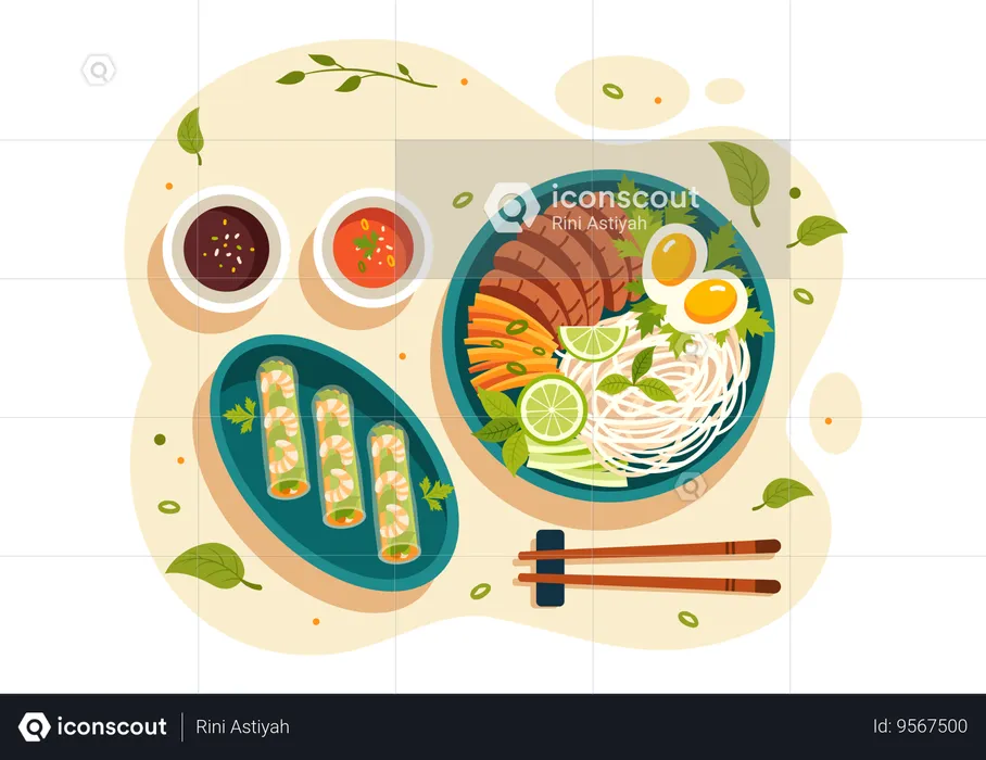 Vietnamese Food  Illustration