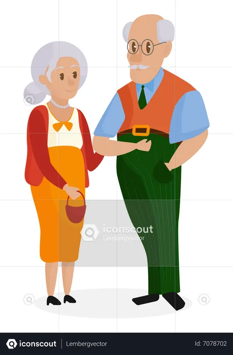 Vieux couple  Illustration