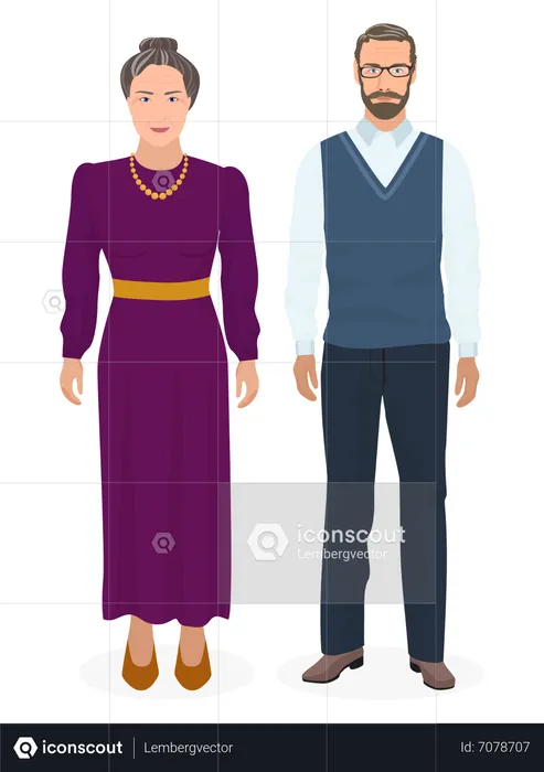 Vieux couple  Illustration