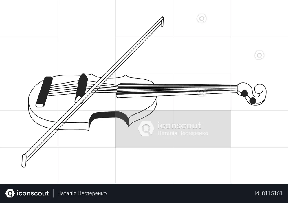 Cuerda de instrumento musical de violín  Ilustración