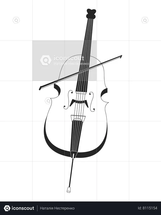 Instrument à cordes violoncelle  Illustration