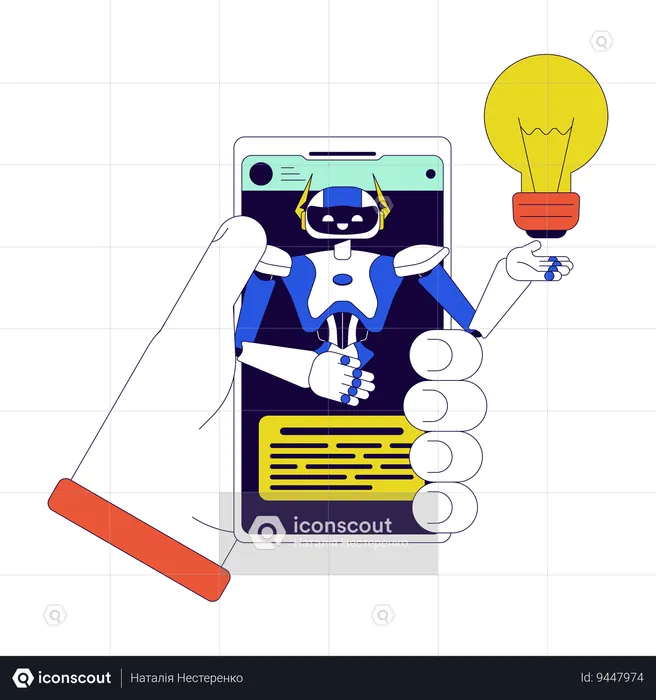 Virtual agent smartphone  Illustration