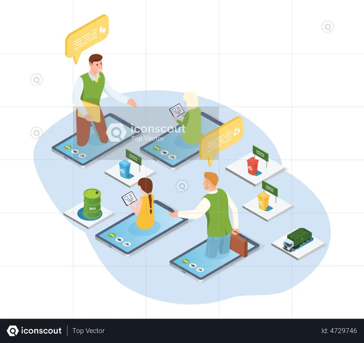 Virtual Business Meeting  Illustration