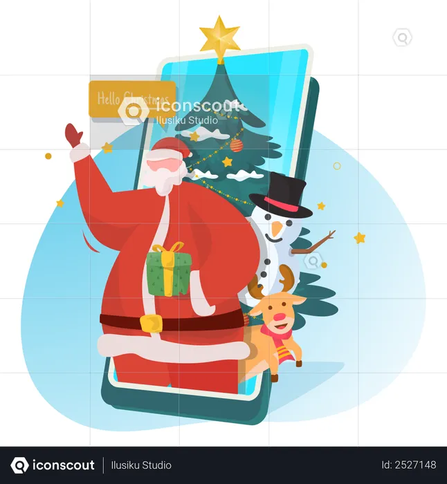 Virtual Christmas Wishes  Illustration