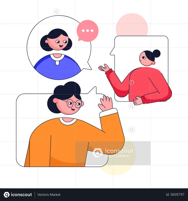 Virtual communication  Illustration
