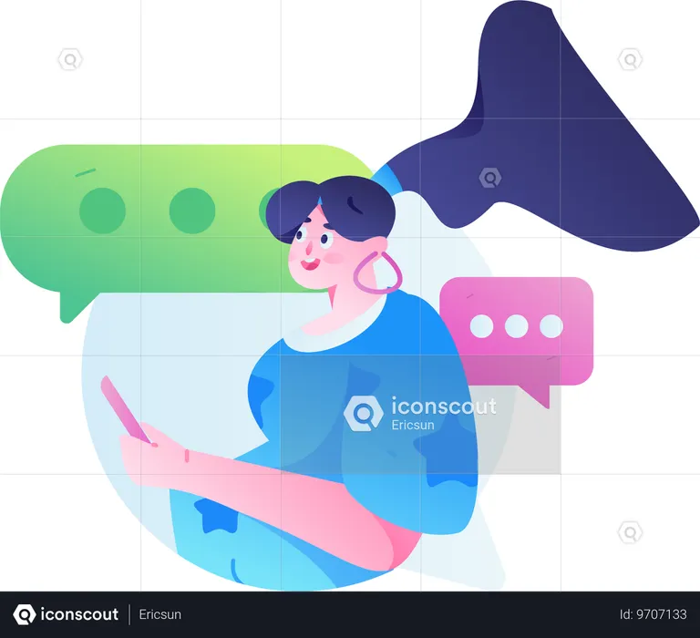 Virtual Communication  Illustration