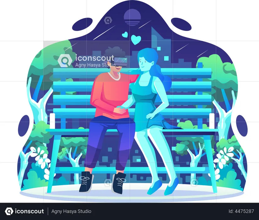 Virtual Dating using VR techology  Illustration