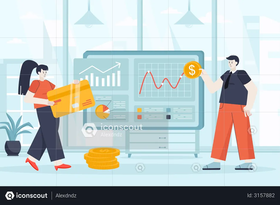 Virtual finance  Illustration