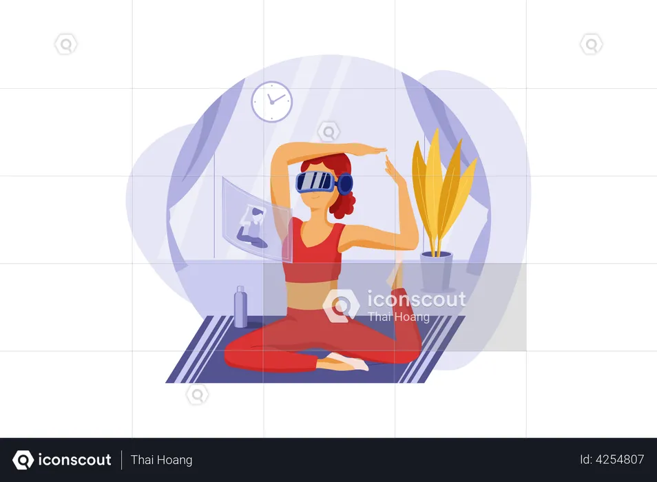 Virtual fitness using VR tech  Illustration