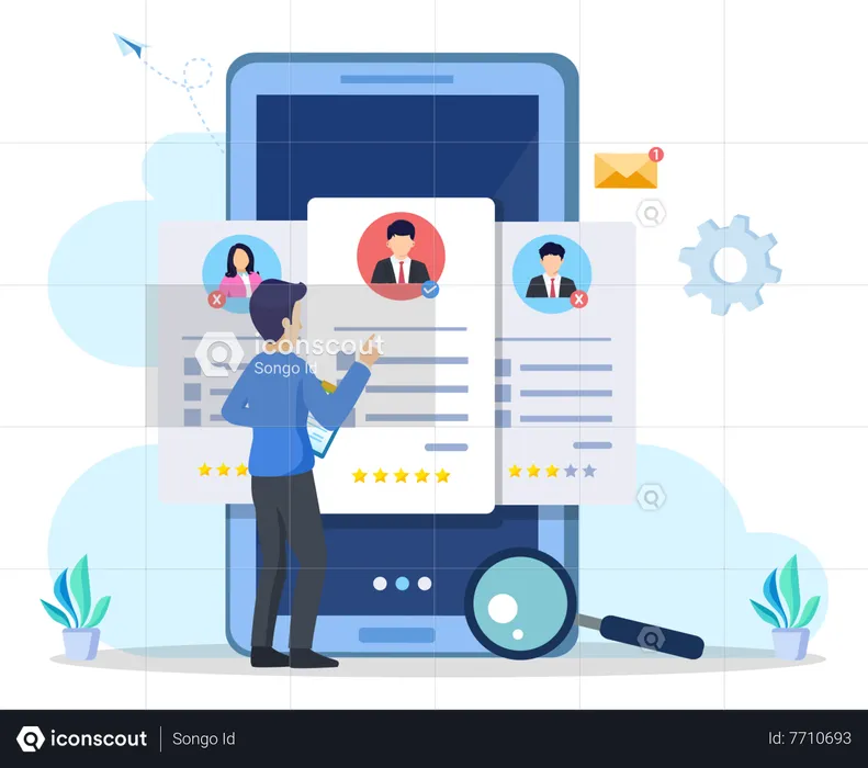 Virtual Hiring Process  Illustration