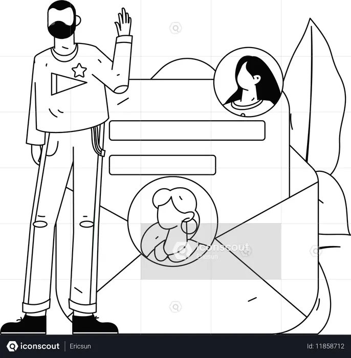 Virtual job application form sent by employee  Illustration