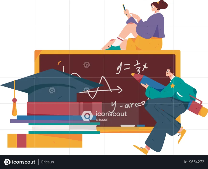 Virtual Learning  Illustration
