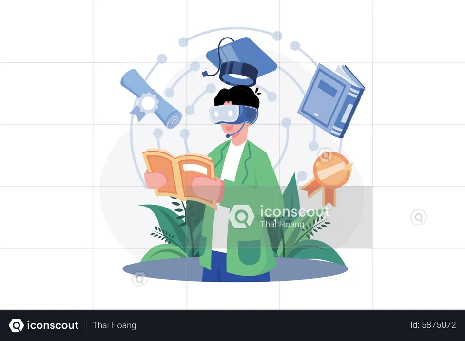 Virtual learning experience  Illustration