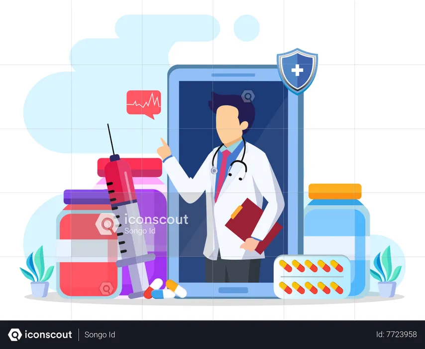 Virtual Medical Advice  Illustration