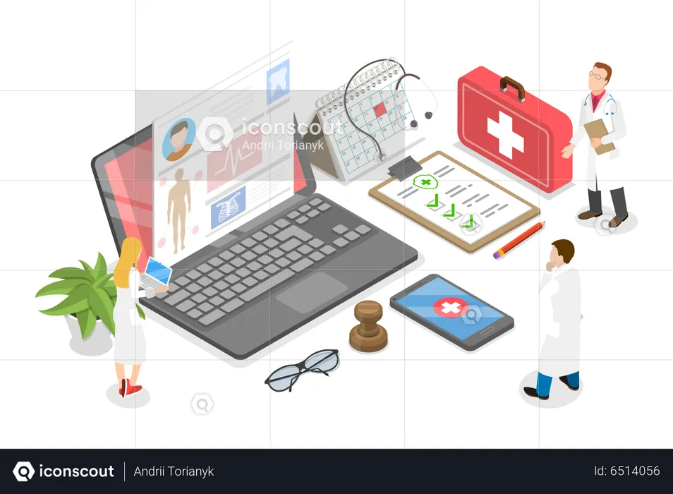Virtual Medical Care  Illustration